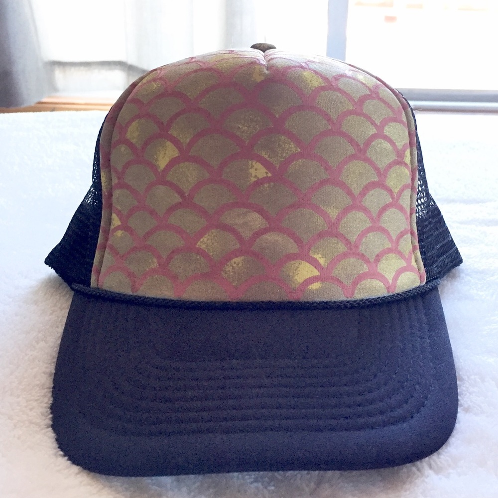 Hand Painted Mermaid Scale Trucker Hat